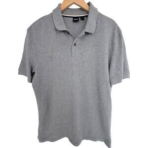 BOSS Hugo Boss Polo Shirt Mens Large Gray Short Sleeve Designer Casual